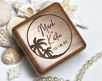 Beach Wedding Ring Box, Destination Wedding Ceremony Ring Holder