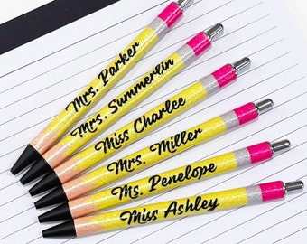 Epoxy Pencil Pens, Personalized Teacher Appreciation Gifts