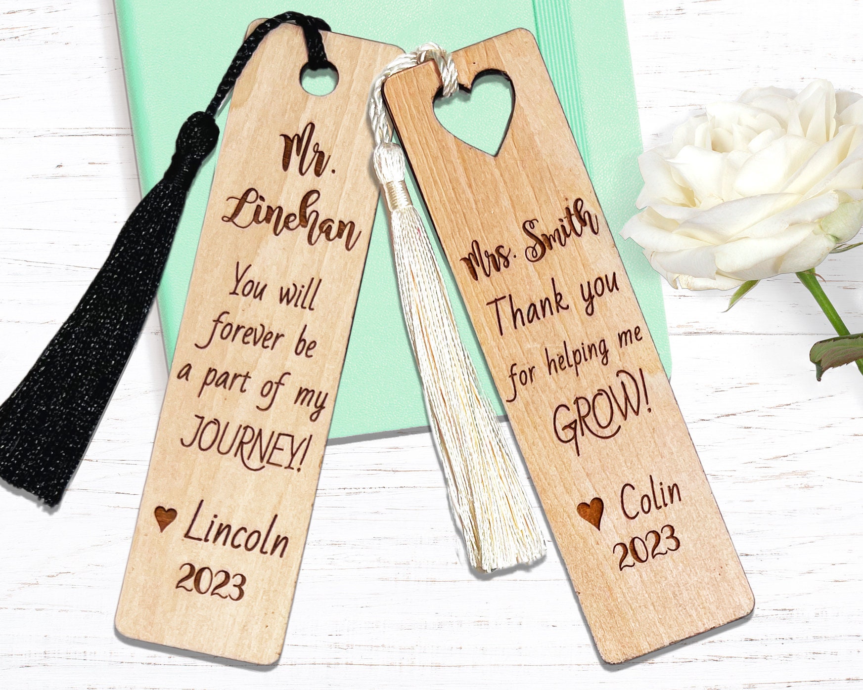 Personalized Teacher Bookmark Gift, End of Year Teacher Thank You Gift ...