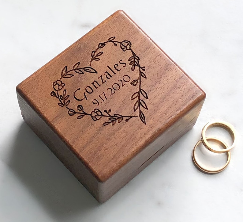 Custom Wedding Ring Box, Wood Ring Box, Engagement Ring Box, Ring Bearer Ring Box, Ring Box Holder, Proposal Ring Box, Wedding Ring Box image 9