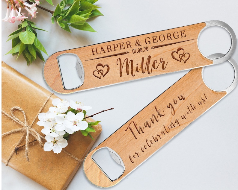 Personalized Wedding favors for guests in bulk Bottle Opener image 1