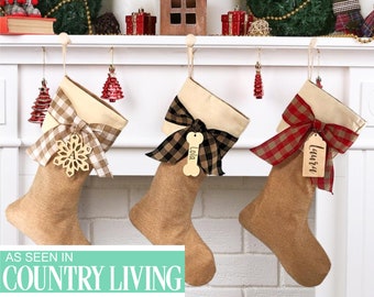 FARMHOUSE Stocking Tags~PERSONALIZED~Rustic~Country Decor~Christmas Stocking Tag