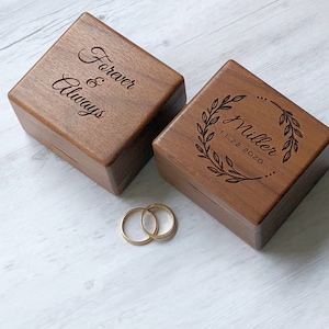 Custom Wedding Ring Box, Wood Ring Box, Engagement Ring Box, Ring Bearer Ring Box, Ring Box Holder, Proposal Ring Box, Wedding Ring Box image 6