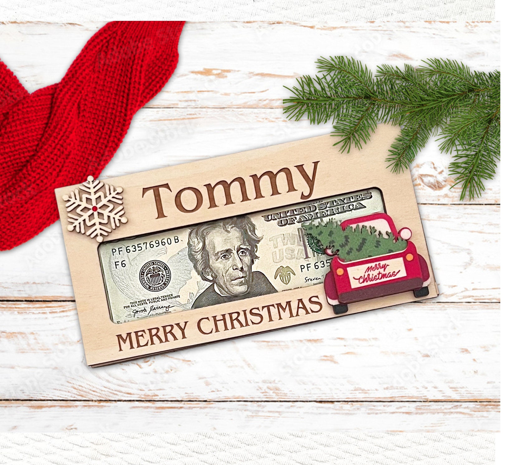Personalized Christmas Money Holder, Family Christmas Gift, Stocking  Stuffer, Unique Christmas Money Card 