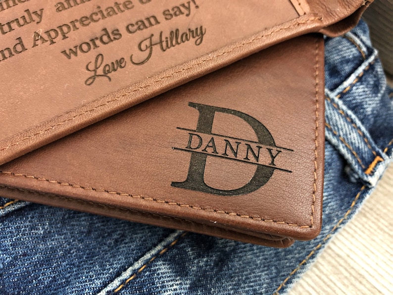 Personalized Mens RFID Wallet Custom Mans Wallet Genuine Etsy