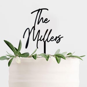 Wedding Cake Toppers Custom Personalized Script Cake Topper for Bride and Groom Mr and Mrs Cake Toppers