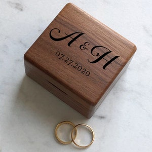 Custom Wedding Ring Box, Wood Ring Box, Engagement Ring Box, Ring Bearer Ring Box, Ring Box Holder, Proposal Ring Box, Wedding Ring Box image 8