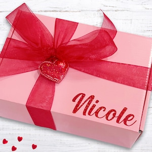 Valentine's Day Gift Box for Her, Personalized Custom Name, Empty Box