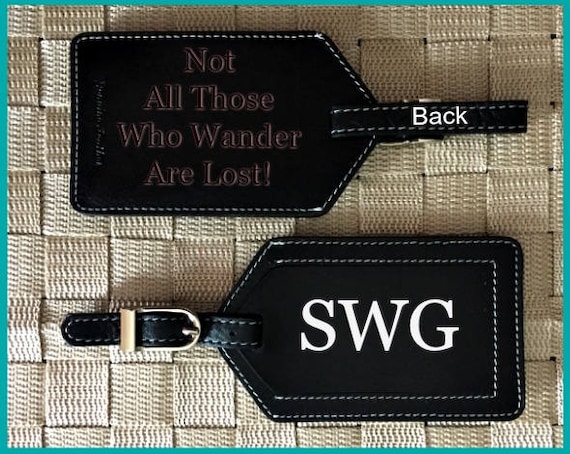 Welcome Back To School Leather Luggage Tags Personalized Extra Address Cards With Privacy Flap