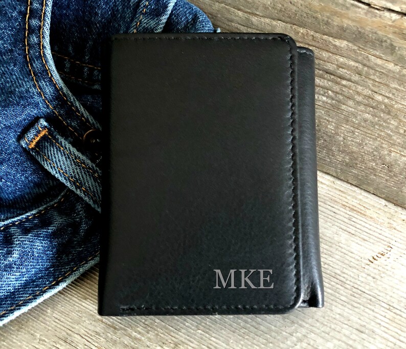 Personalized Mens Wallet Trifold Mens Wallet Leather Etsy