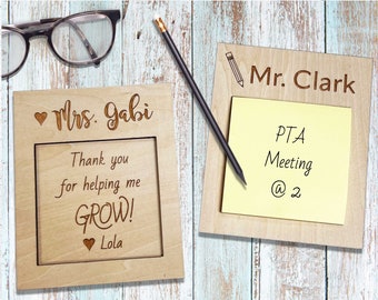 Teacher Sticky Note Holder Personalized