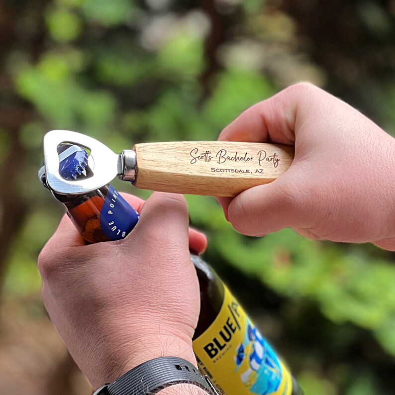 Bachelor Party Party Favors Wood Handle Bottle Opener Etsy