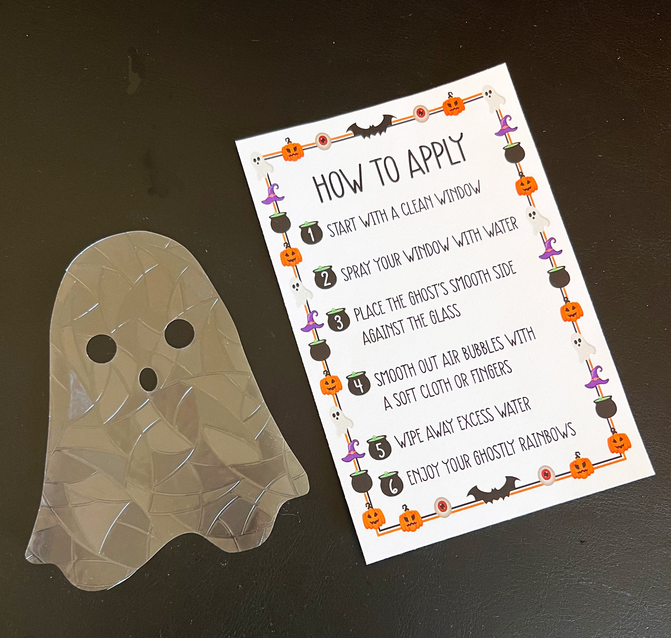 Ghost Suncatcher, Halloween Window decal, Witchy Rainbow Prism, Spooky Decor