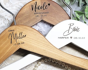 Bridesmaid Hangers, Personalized Hanger for Wedding Dress, Custom Laser Engraved