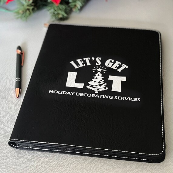 Personalized Leather Padfolio With Zipper Vegan Leather Etsy