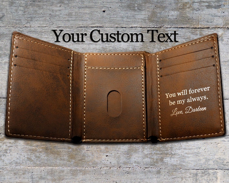 Personalized Mens Wallet Trifold Mens Wallets Rifold Etsy