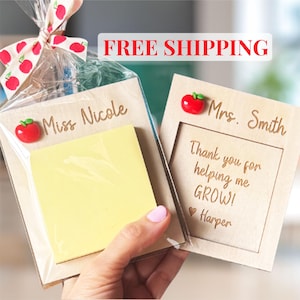 Teacher Sticky Note Pad Holder Gift Set Idea Personalized Teacher Gift End of School Year Present for Teacher Appreciation Week from Student