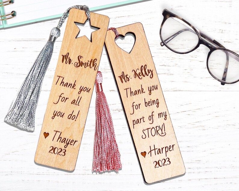 Personalized Teacher Bookmark Gift, End of Year Teacher Thank You Gift ...