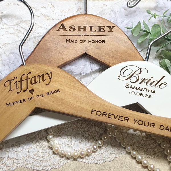 Personalized Wedding Dress Hangers for Bride and Bridal Party