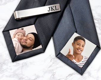 Custom Photo Tie, Fathers Day Gift for Dad, Tie Clip Personalized, Father of the Bride, Anniversary Gift
