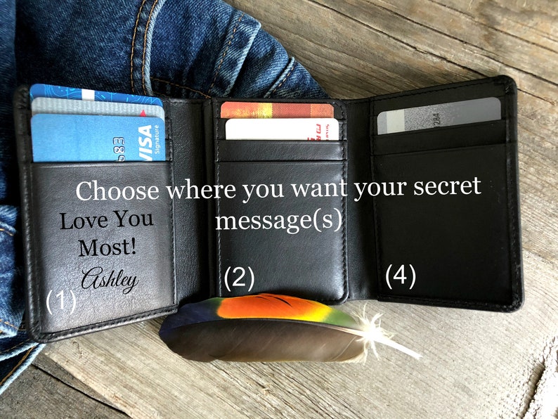 Personalized Mens Wallet Trifold Mens Wallet Leather Etsy