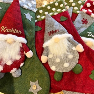 Christmas Stocking Personalized  Gnomes Elf