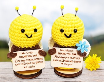 Personalized Teacher Gift Idea, Thank You Teacher's Appreciation Gifts, Crochet Bee, End of Year