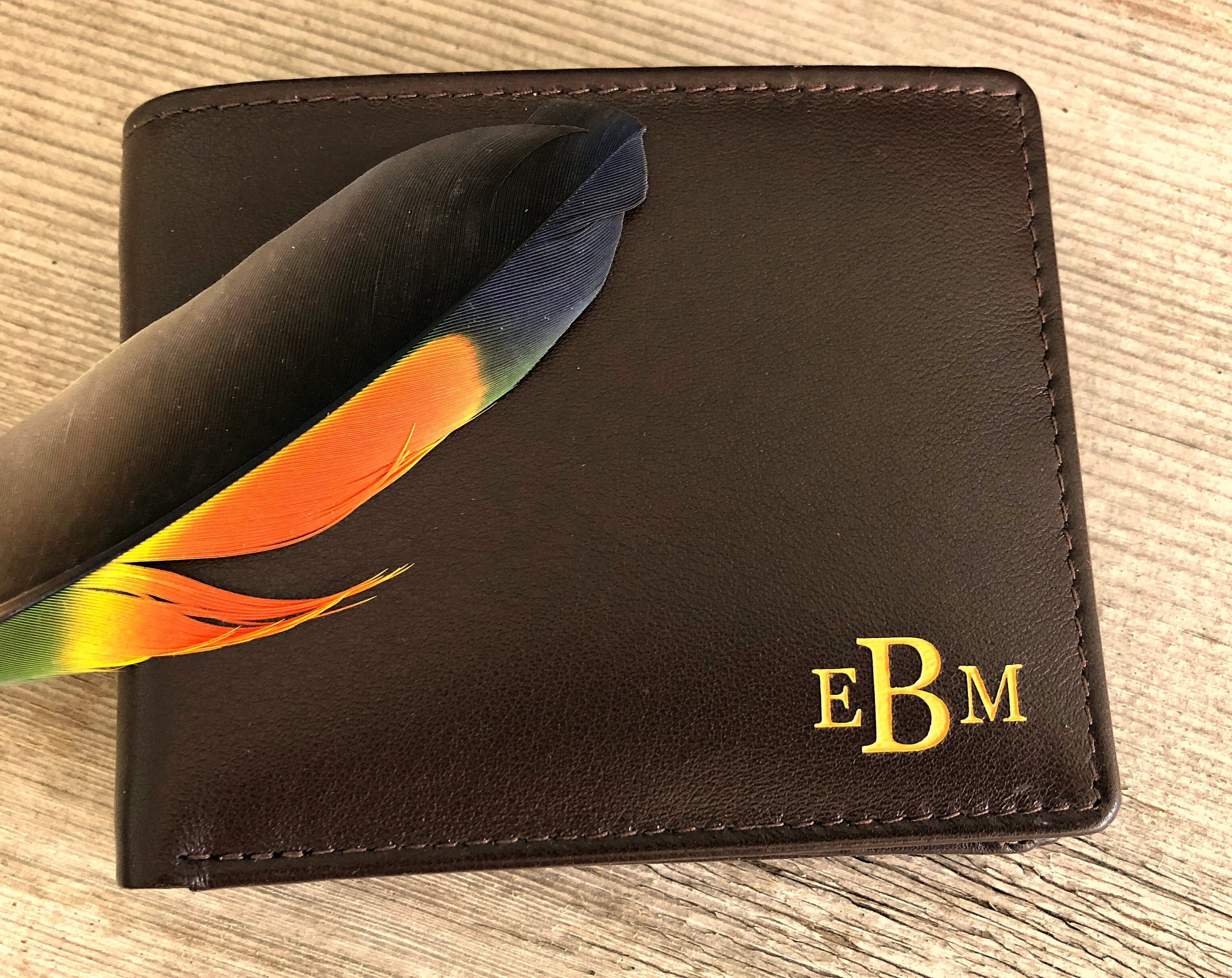 Monogram wallet Men's wallet personalized engraved