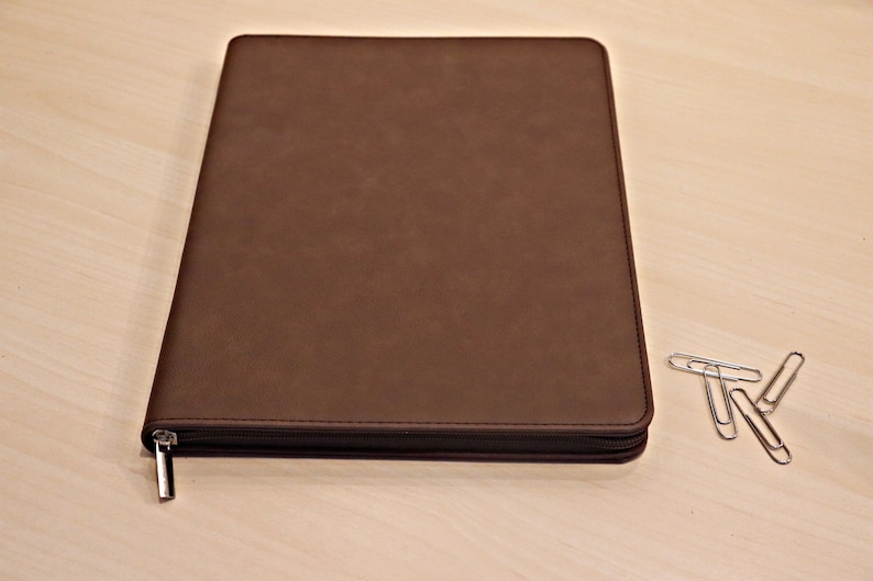 Personalized Leather Padfolio with zipper Business Portfolio Etsy