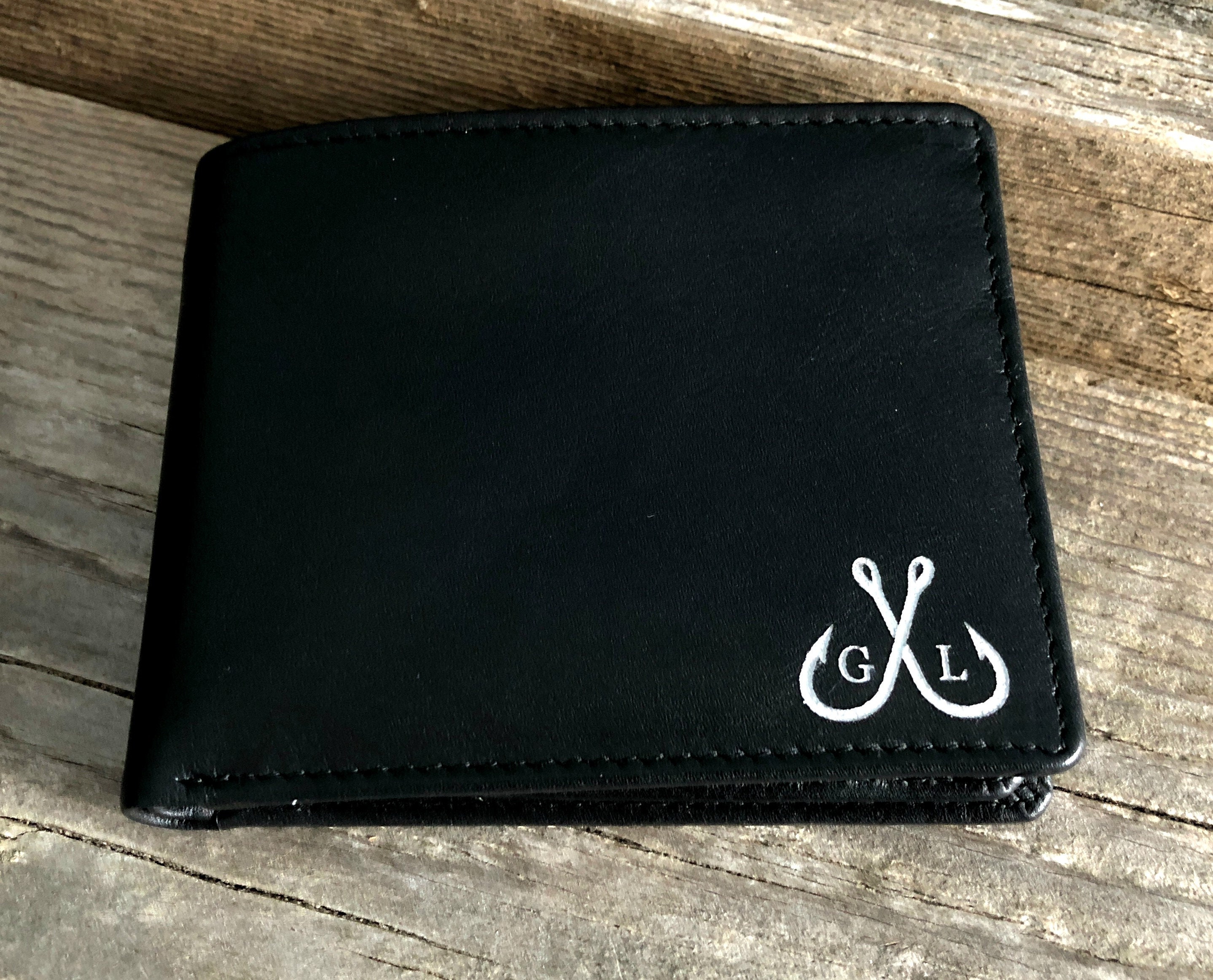 Leather wallet with money clip Its not flesh and blood but the hear that makes us father and daughter Love,enter name RFID engraving custom name or initials