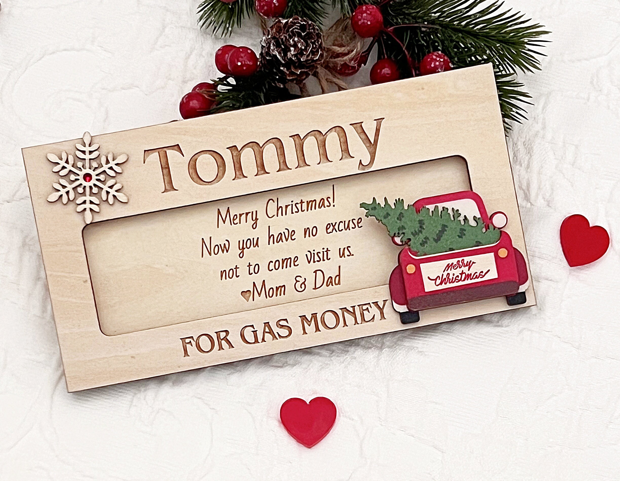 Personalized Christmas Money Holder, Family Christmas Gift