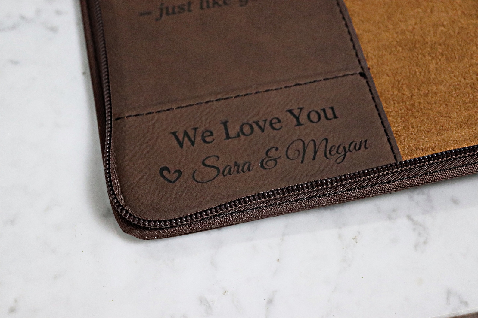 Personalized Leather Padfolio With Zipper Business Portfolio Etsy