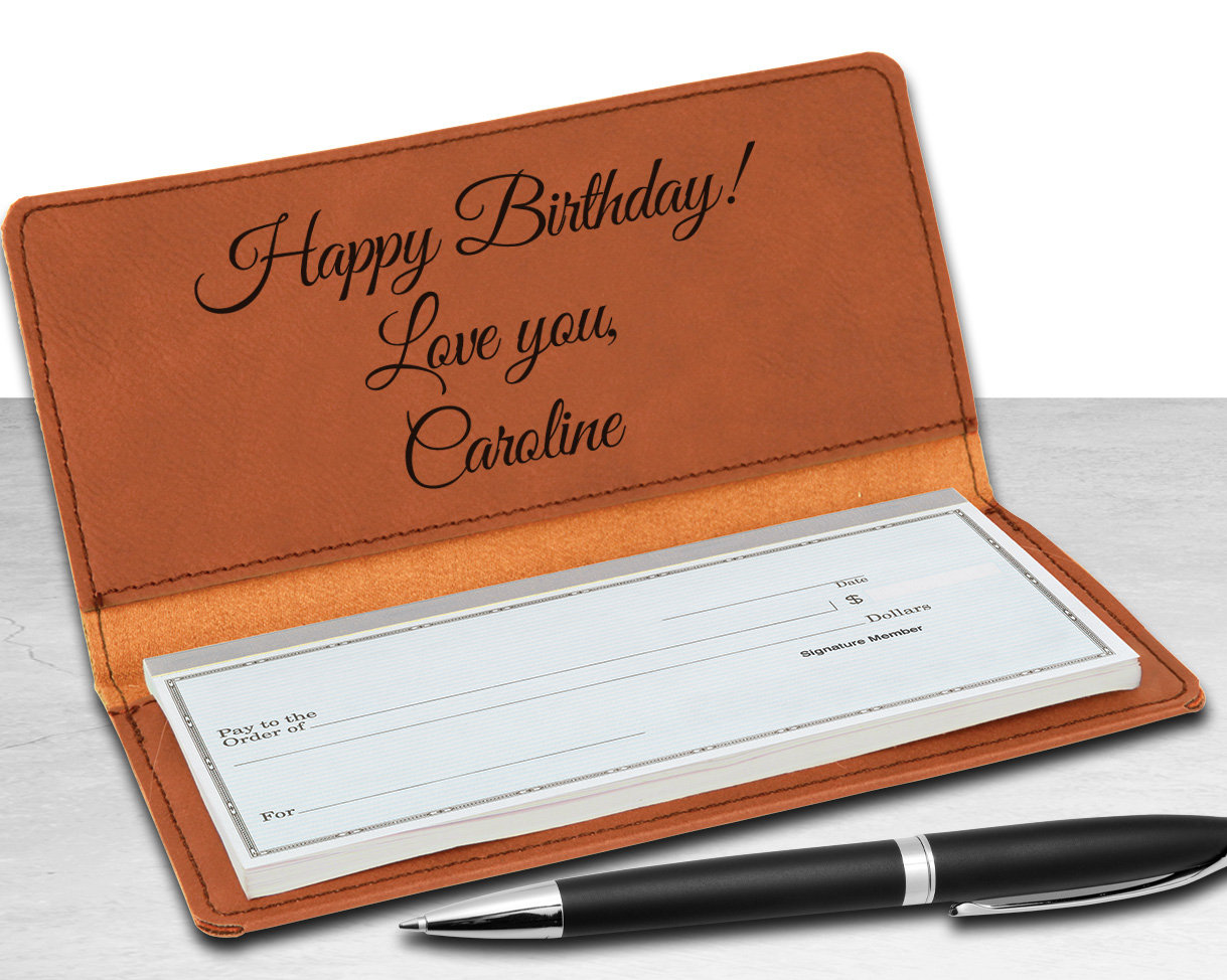 Personalized Checkbook Cover Custom Engraved Check Book Etsy