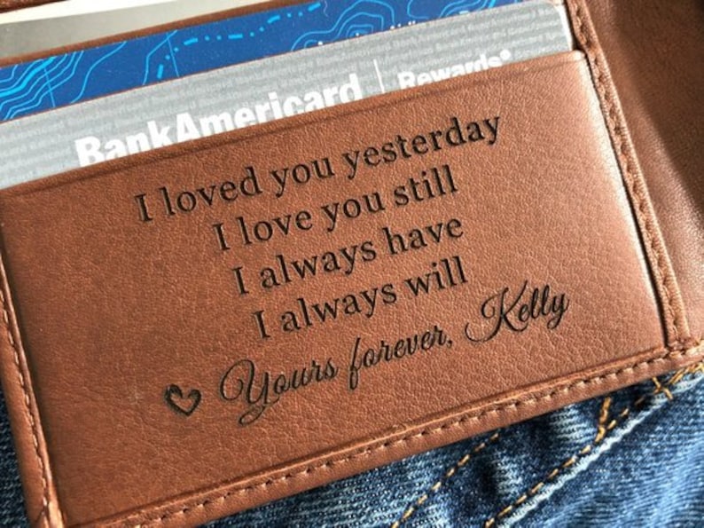 Mens Wallet With Name Mens Wallet With Initials Mens Wallet Etsy