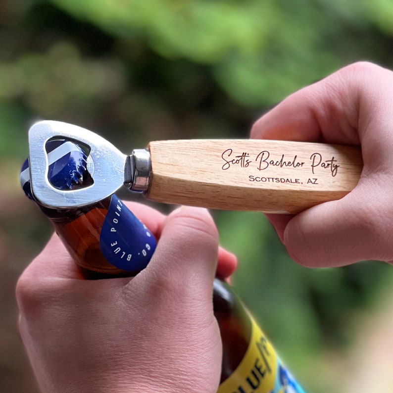 Bachelor Party Party Favors Wood Handle Bottle Opener Etsy