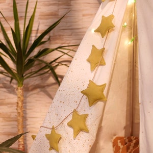 Green Star Garland, Wall Hanging Decor, Star Garland Nursery, Nursery Decoration Kids Room, Baby Shower Room Decor,