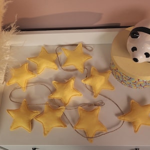 Yellow Star Garland, Wall Hanging Decor, Sustanable party decor, Nursery Decoration Kids Room, Baby Shower,  Party decoration, Wedding decor