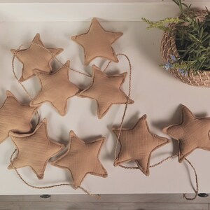 Gift Garland, Wall Hanging Decor, Star Garland Nursery, Nursery Decoration Kids Room, Baby Shower Room Decor, Brown star garland