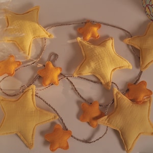 Handmade Yellow Star Garland: Nursery Wall Hanging Decor
