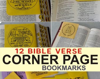 Bible Verse Corner Bookmarks: Scripture DIY Crafts (PDF & JPEG)