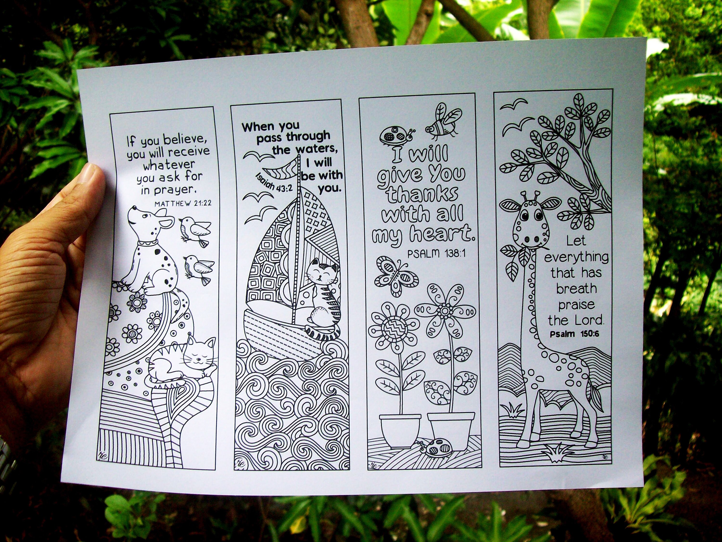 Set of 8 Animals & Insects Bible Coloring Bookmarks Cute - Etsy