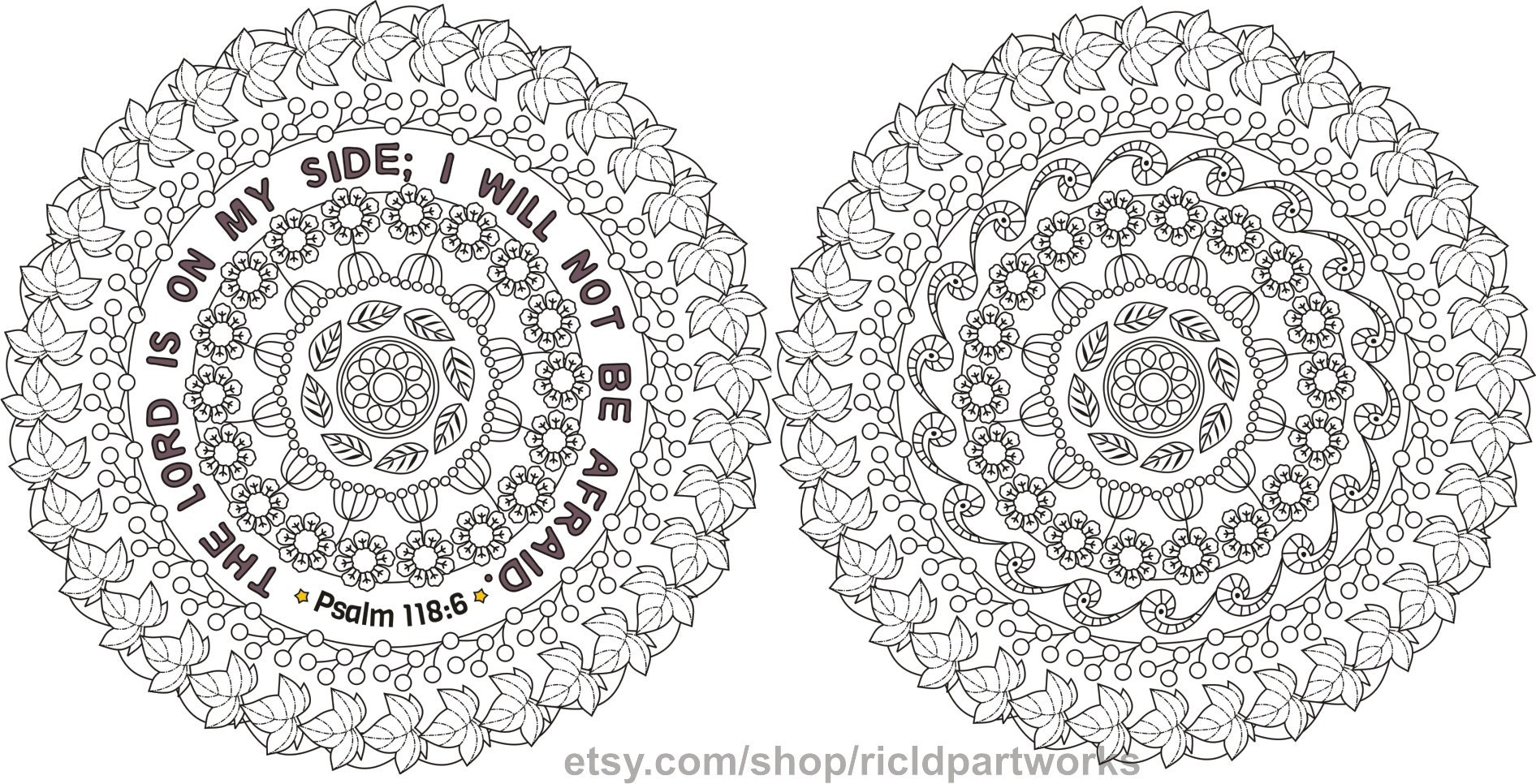 Set of 3 Mandala Coloring With Bible Verses Philippians 4 13 - Etsy