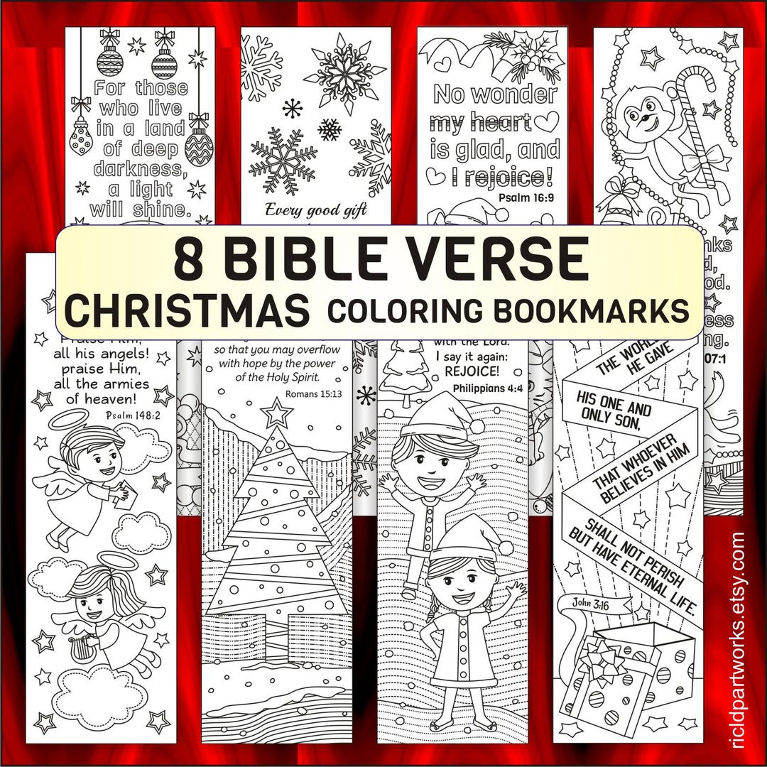 Christmas Bible Verse Coloring Bookmarks: Printable Scripture Art (PDF ...