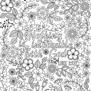 3 Bible Coloring Pages Colossians 3 14, Luke 1 37, and Jeremiah 29 11 Scripture Doodle Arts Digital Download image 2