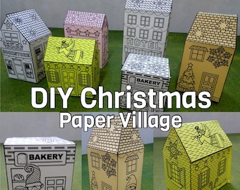 DIY Christmas Paper Village: Printable 3D Holiday Craft (PDF/JPEG)