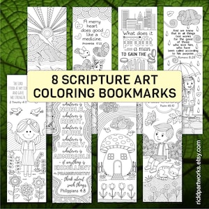 Bible Verse Coloring Bookmarks – 8 Printable Scripture Designs | Christian Faith Coloring for Kids & Adults | Uplifting Bible Art
