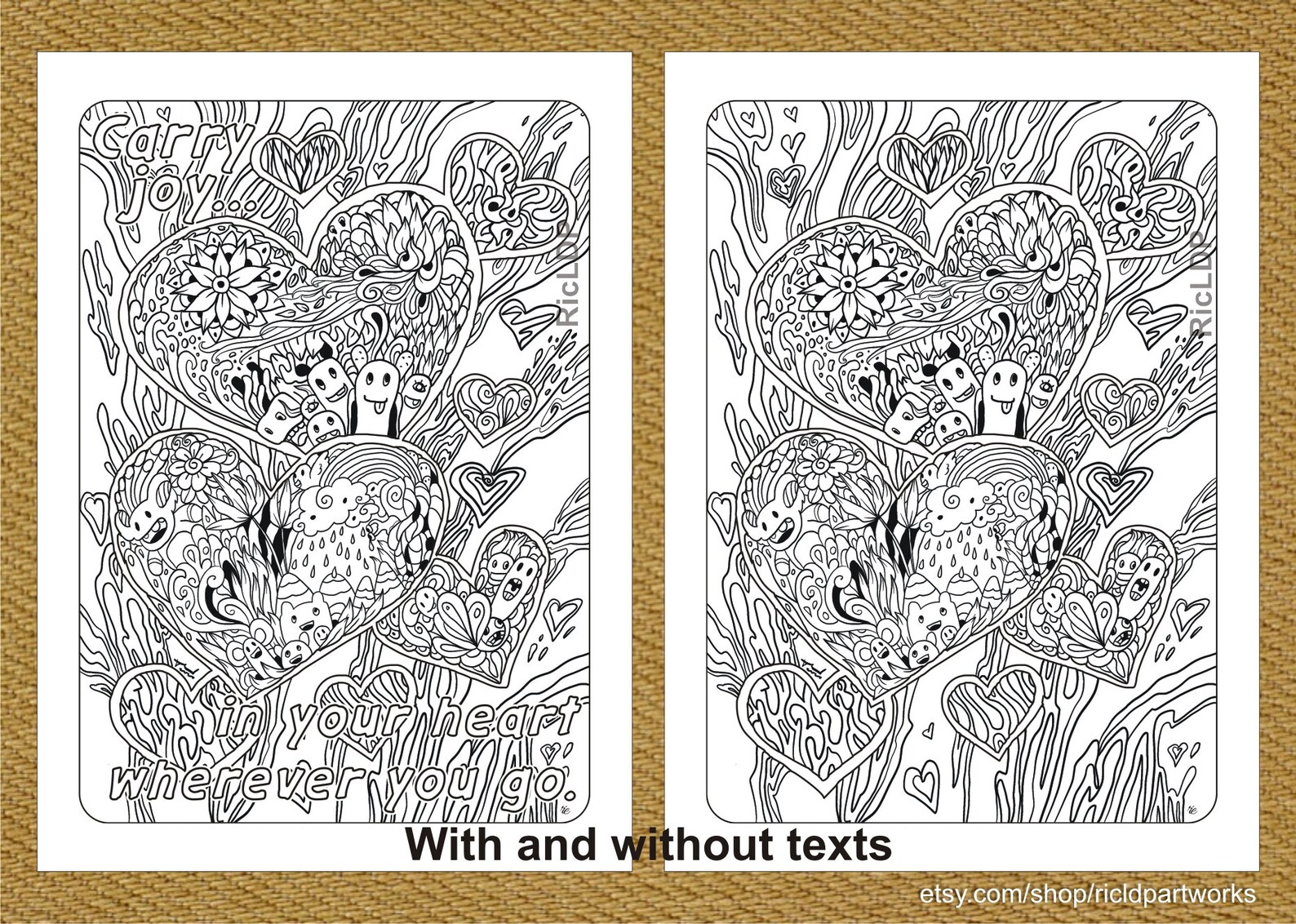 Hearts and Monsters Coloring Pages Cute Monster Doodles - Etsy