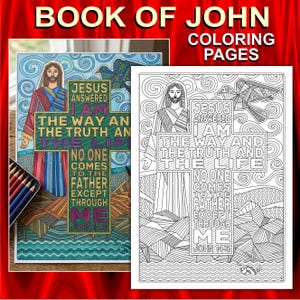 2 Book of John Coloring Pages, Printable New Testament Scripture Line Art, Sunday School Lesson Activity Sheet, Christian Kids Craft