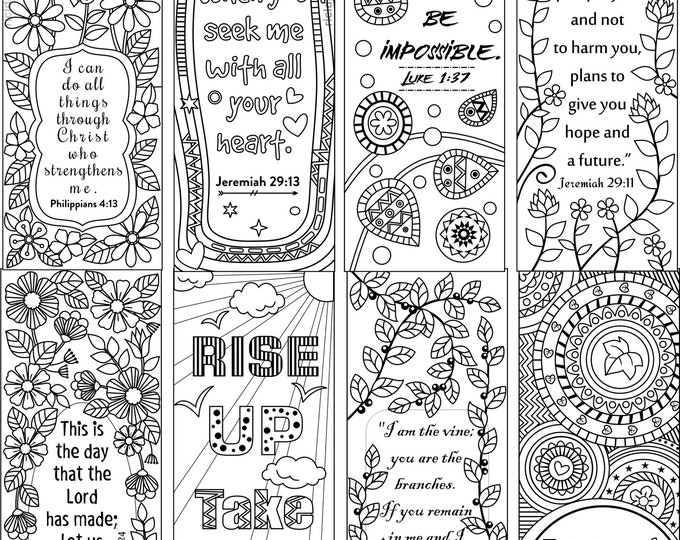 Bible Verse Bookmarks Set 1 &amp; 2, Scripture Printable, Journaling Margin ...