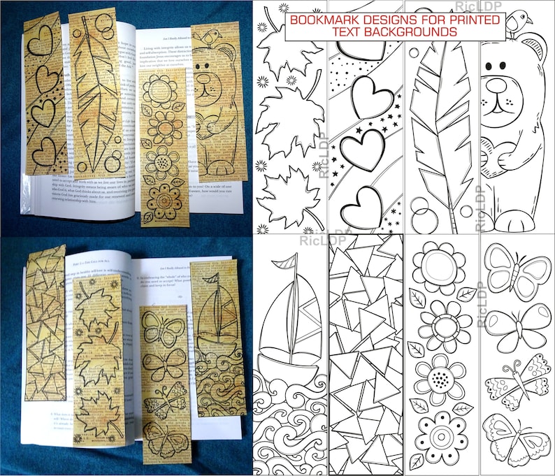 Printing Bookmarks Cute Doodles Vintage-style Template teddy Bear ...